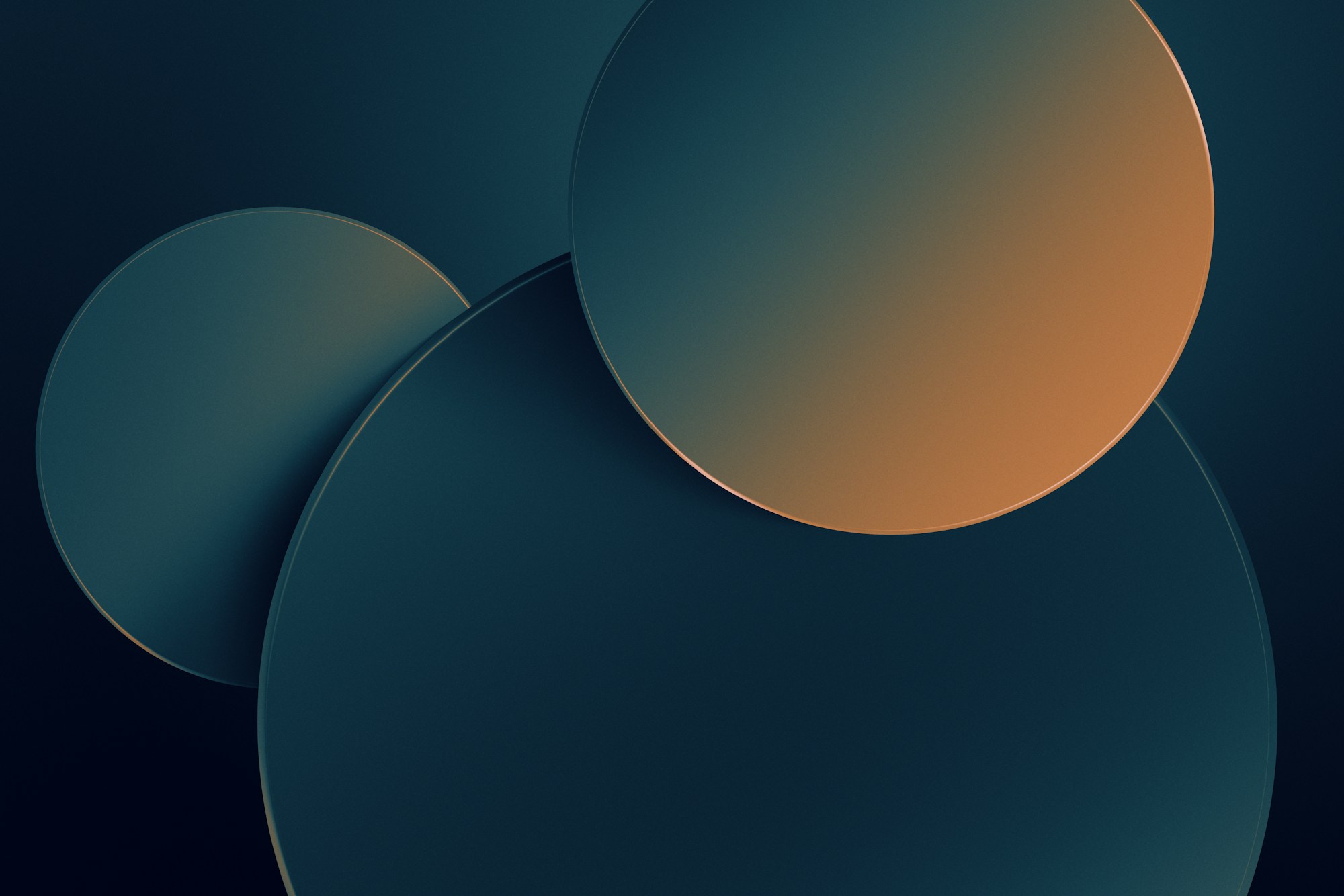 Two circular paper shapes partially overlapping each other